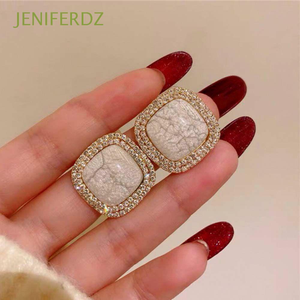 Bông tai mạ bạc 925 đính đá Opal thời trang thanh lịch cho nữ