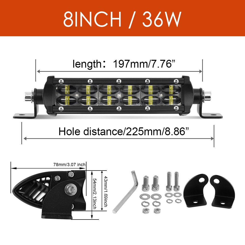 UNI-SHINE Thanh đèn offroad 6D 180W Đèn LED làm việc mỏng Thanh LED cho xe đầu kéo Lada 4WD 4x4 Xe tải SUV ATV 12V 24V