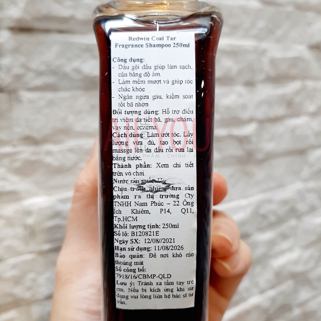 REDWIN Tea Tree/ Coal Tar Shampoo 250mL - Dầu Gội Giảm Nấm  Và Giảm Gàu