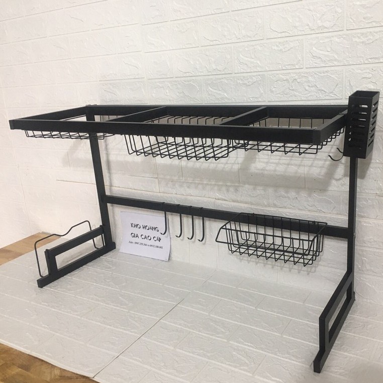 Kệ úp chén bát inox trên bồn rửa chén , Giá để bát đũa đa năng , Khay chén bát kích thước 85cm