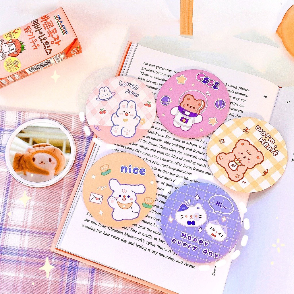 Gương mini cầm tay, gương tròn bỏ túi tiện dụng các mẫu đáng yêu