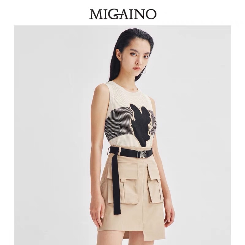 Chân váy kaki nâu