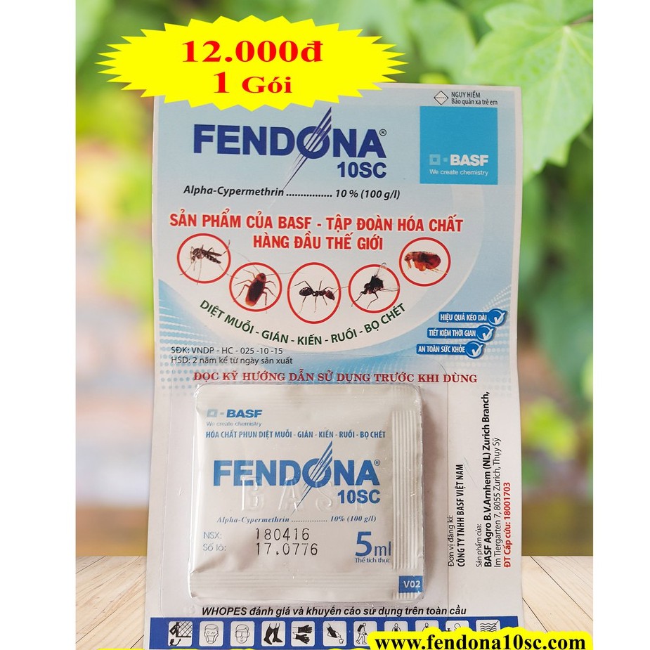 Thuốc Diệt - Muỗi, Gián, Kiến, Ruồi Giá Tốt - Gói FENDONA 10SC 5ml