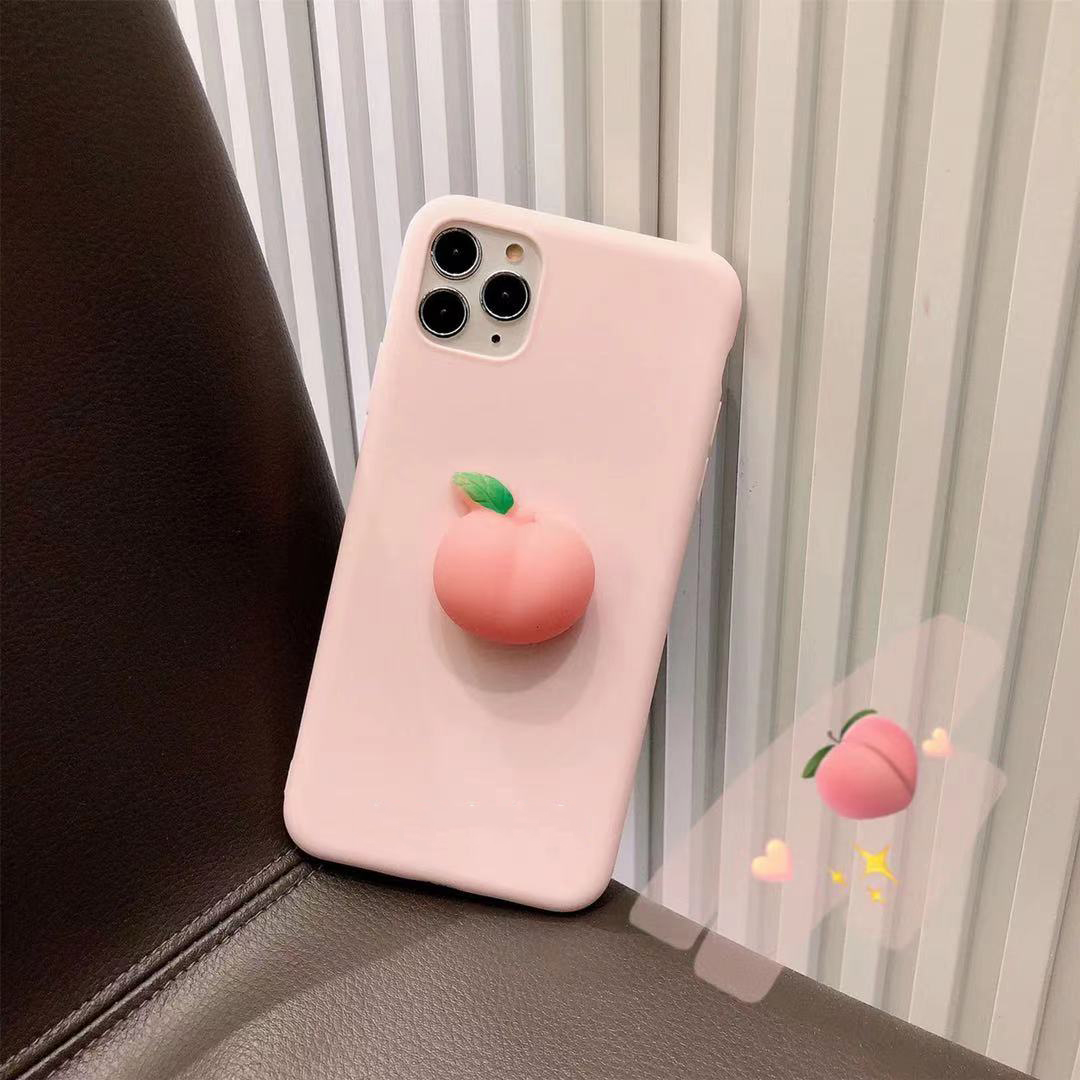 INS Korea Cute 3D peach relieve stress Soft phone Case for SAMSUNG NOTE 20 ULTRA NOTE 5 S10 5G A10E S20FE M30S S21 PLUS Lovely girl cover