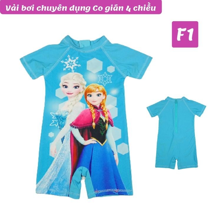 Đồ bơi liền thân cho be gái hình Elsa từ 10-22kg - vải chuyên dụng - thun 4 chiều- Tomchuakids