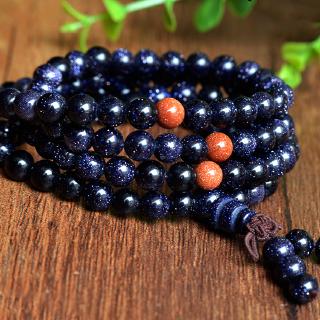 Vòng tay đá sa thạch màu xanh dương 6mm