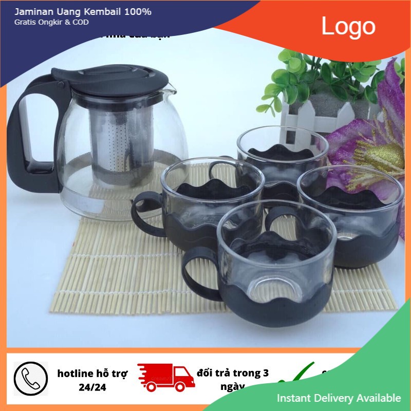 Bình pha trà thủy tinh 700ml có lõi lọc chịu nhiệt cao cấp sang trọng