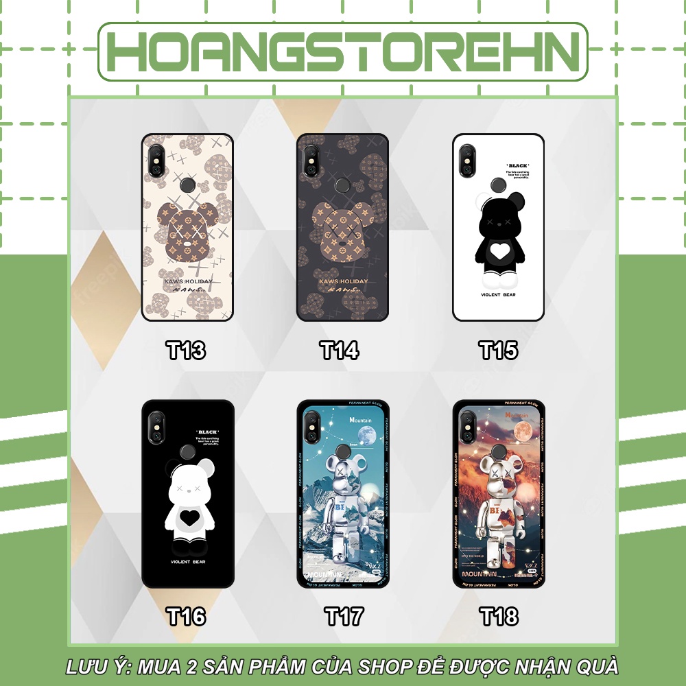 Ốp Xiaomi Redmi Note 5 / Note 5 Pro / Note 6 Pro in hình họa tiết Mountain, Be@rbrick dễ thương (T13 - T18)