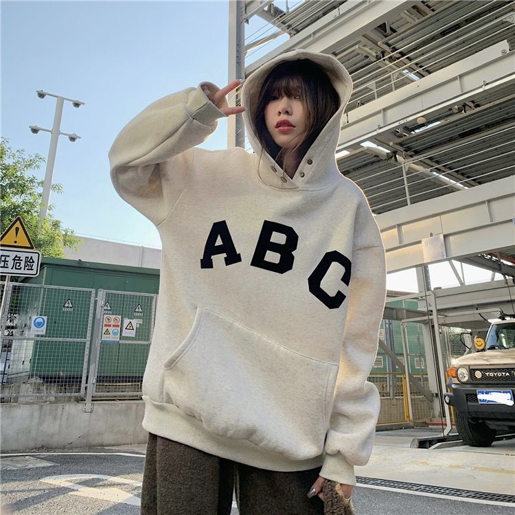 Áo Nỉ Hoodie ABC PEONYB Unisex [FREESHIP]  Sweater form rộng tay bồng, thun có mũ in chữ cái cá tính Ulzzang