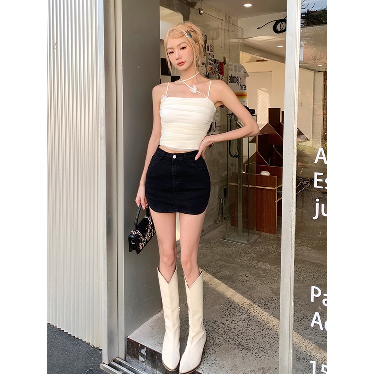 Áo Tank Top Xếp Ly Phối Ren Hình Bướm Thời Trang Cho Nữ