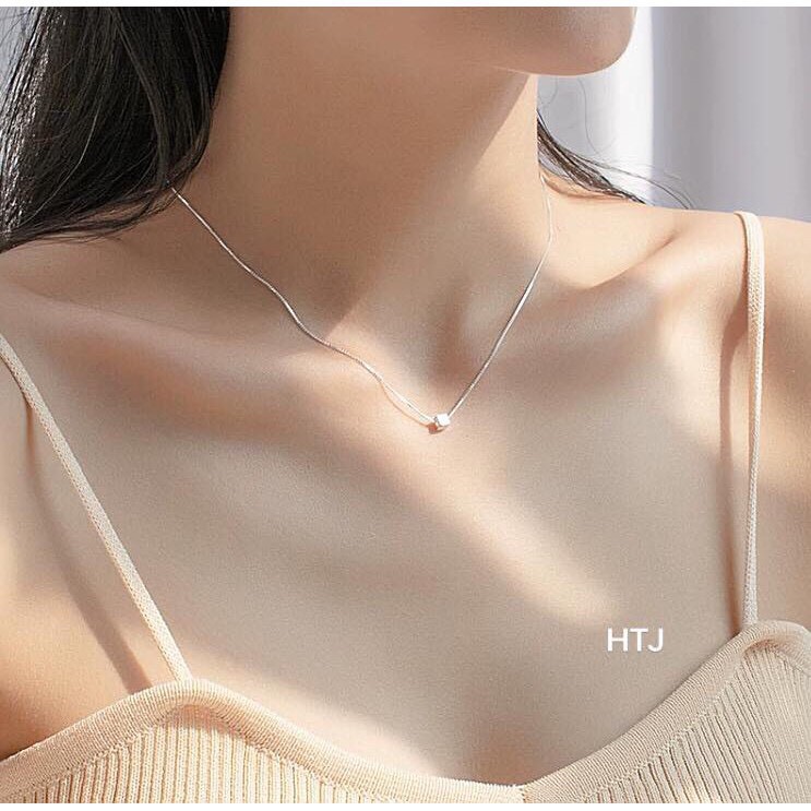 Dây chuyền nữ bạc mặt lập phương nhỏ xinh LINH MIU SILVER