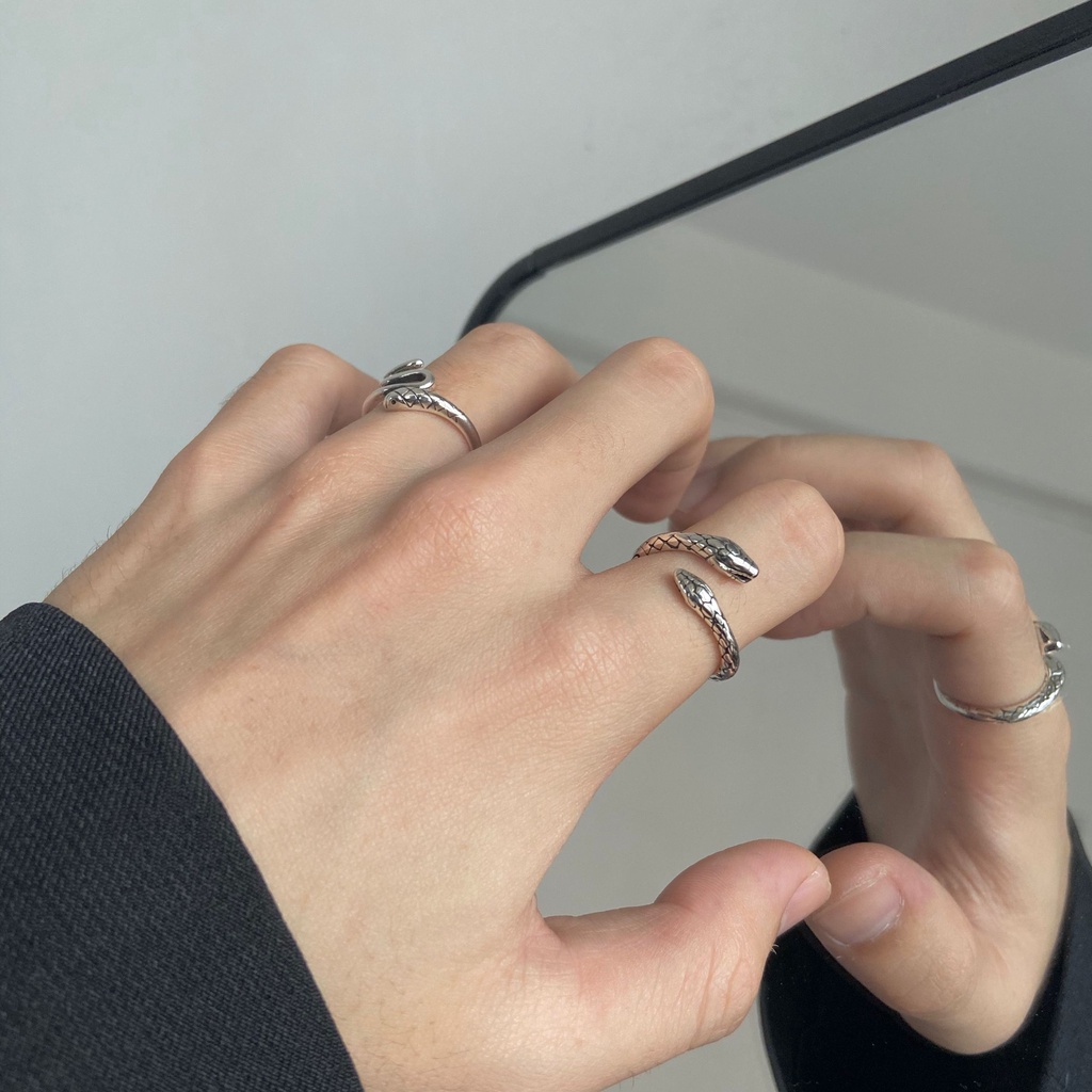 Nhẫn hình rắn cá tính phong cách hip-hop thời trang độc đáo cho nam và nữ