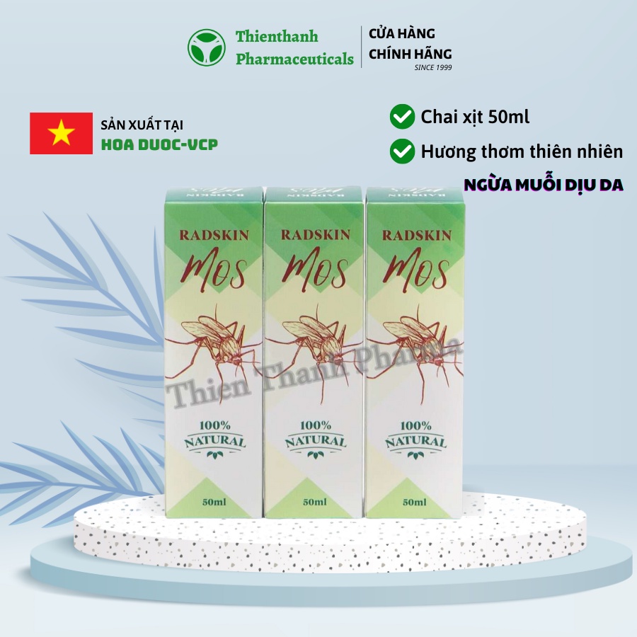 Xịt muỗi cho bé Radskin Mos 50ml hương thơm thiên nhiên, ngừa muỗi, dịu da - Dược Thiên Thành