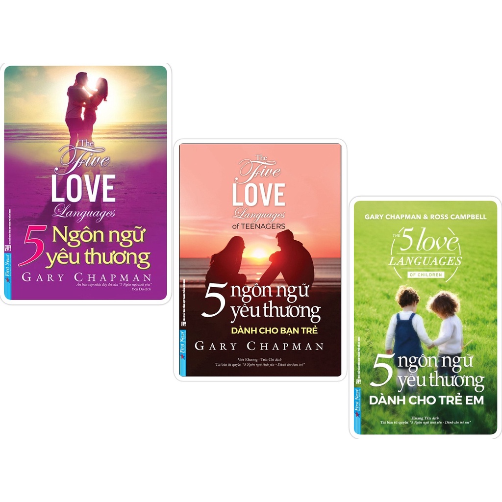 Sách - Combo 5 Ngôn Ngữ Yêu Thương (Cho Người Trưởng Thành + Cho Bạn Trẻ + Cho Trẻ Em) - First News