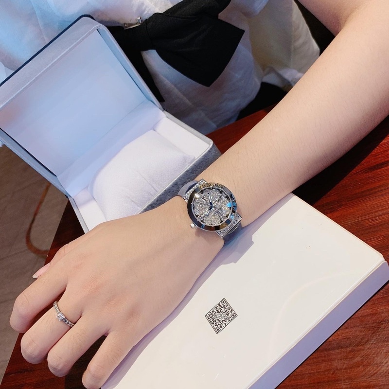 Set Đồng hồ nữ MELISSA dây da xanh với vòng cổ .