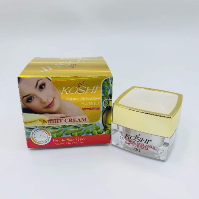 kem koshi dưỡng trắng da sạm tan nhang 15g ban đêm