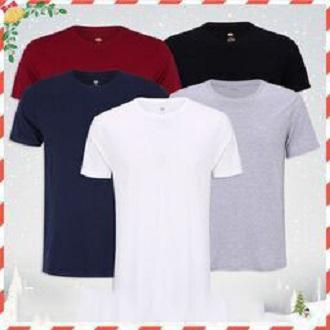 Combo 5 áo thun nam body cổ tròn vải dày mịn thoáng mát phong cách hàn quốc ( đen/ trắng/ xám/ đỏ đô/ xanh đen )