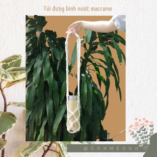 Túi đeo chéo đựng bình nước macrame -  túi đựng bình nước handmade -  @conmeogo