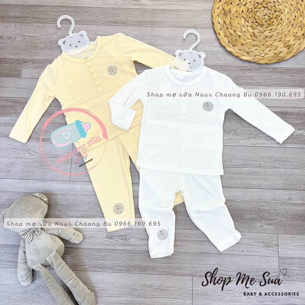 Bộ dài tay cotton mặc điều hoà cho bé trai/bé gái HRNEE
