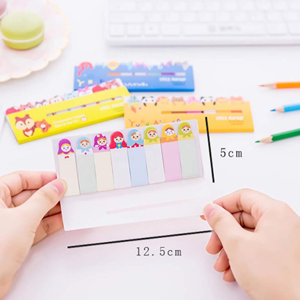 Giấy Ghi Chú Họa Tiết Hoạt Hình Động Vật Dễ Tháo Rời Tiện Dụng Cho Học Sinh / Văn Phòng 1