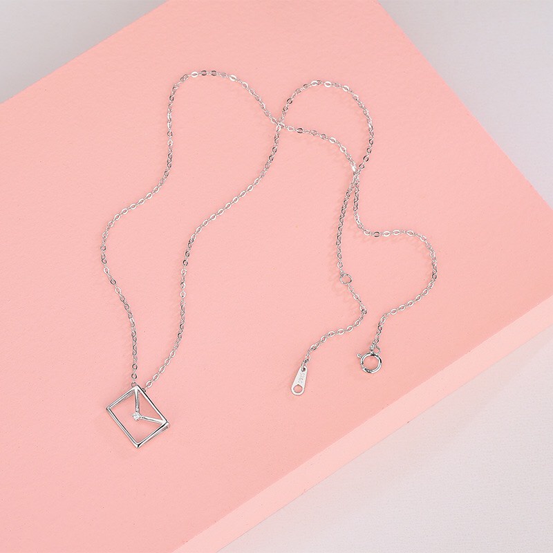 Dây Chuyền Thời Thượng Hình Lá Phong Thư Bạc Ý S925 Gắn Đá Nhỏ DB2659 Bảo Ngọc Jewelry