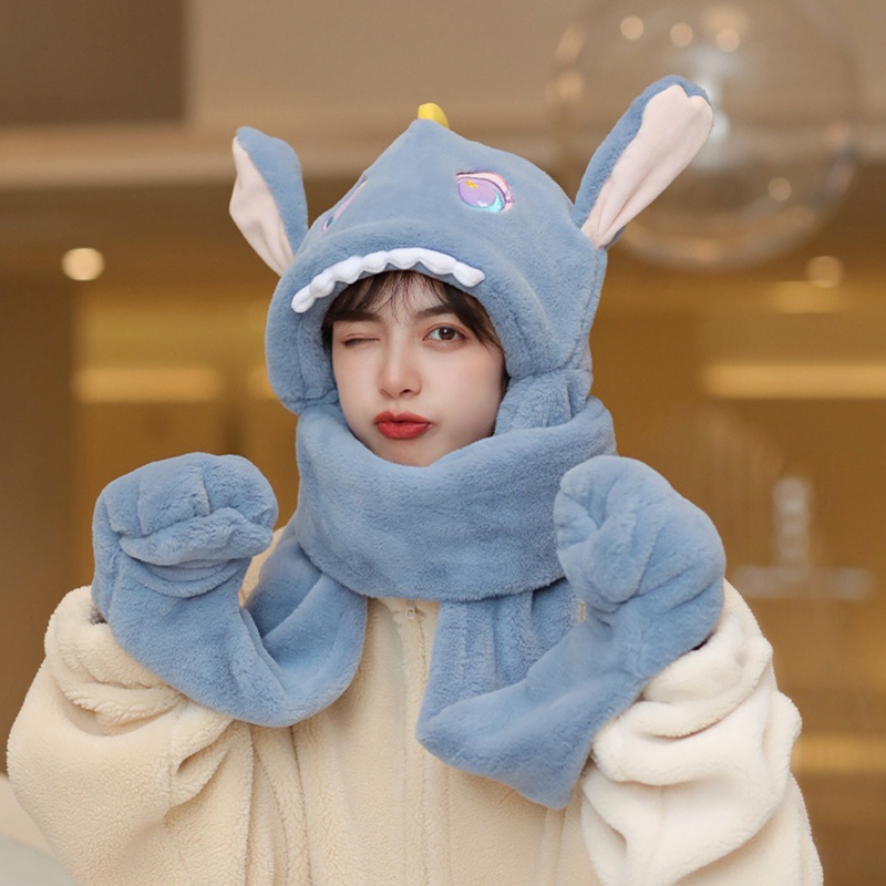 Mũ Trùm Đầu Kèm Khăn Choàng Cổ Đính Tai Khủng Long Trong Phim One Piece