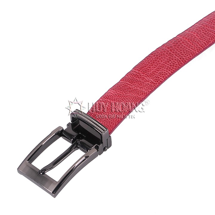 Thắt lưng nữ da đà điểu Huy Hoàng trơn màu hồng HP5420