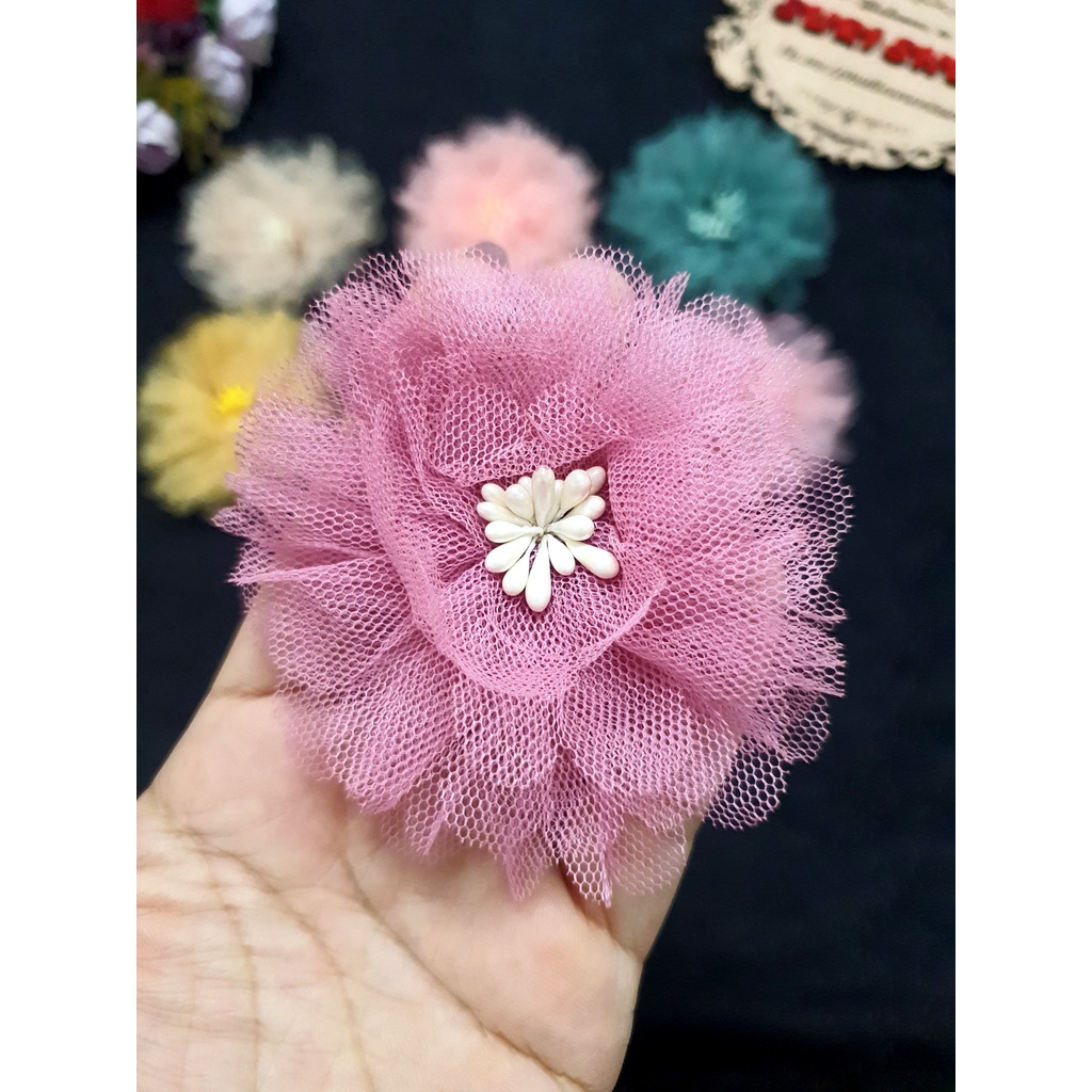 HOA VOAN LƯỚI TRANG TRÍ 8cm