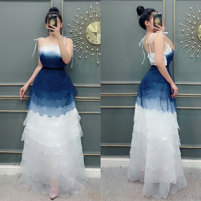 Đầm tầng phối màu