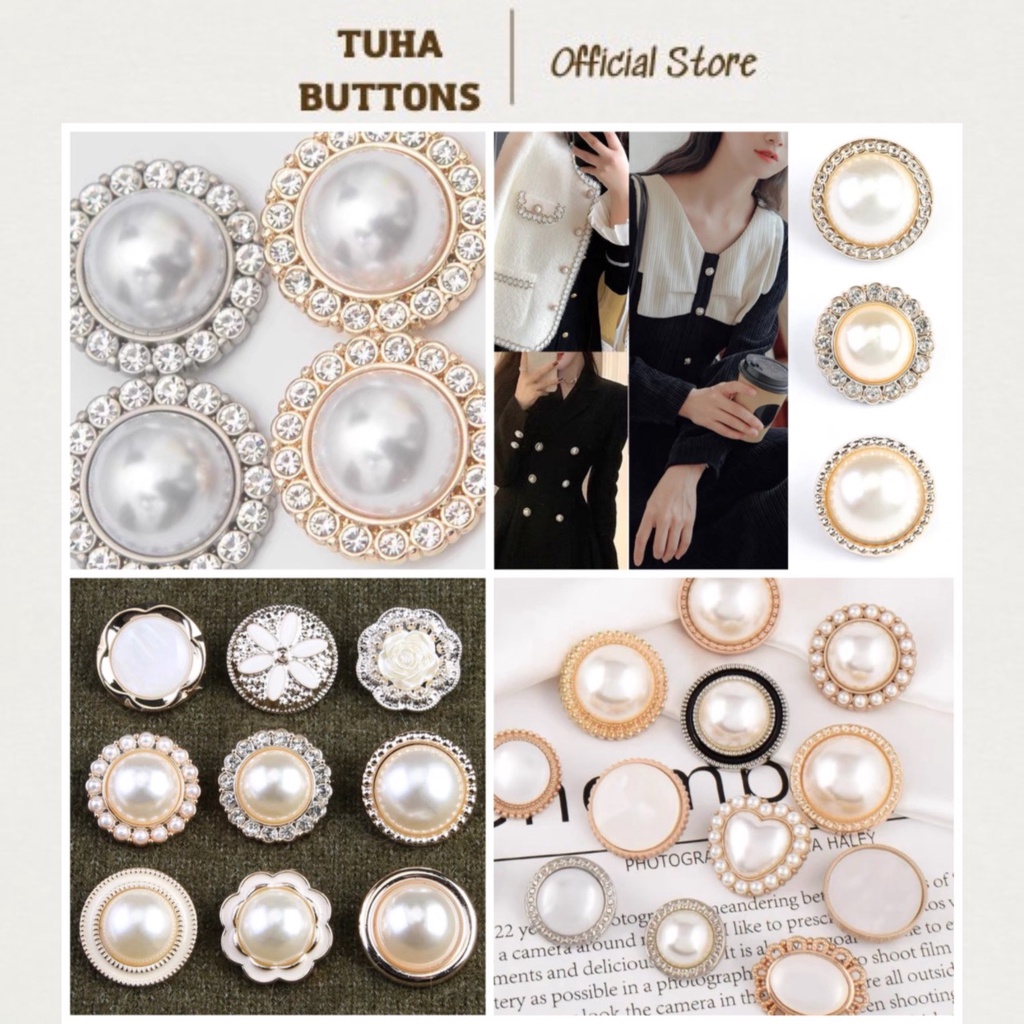 Cúc nút khuy đính áo khoác dạ nữ tròn kích cơ to nhỏ 1,5cm 1,8cm 2cm 2,5cm cho váy áo sơ mi len