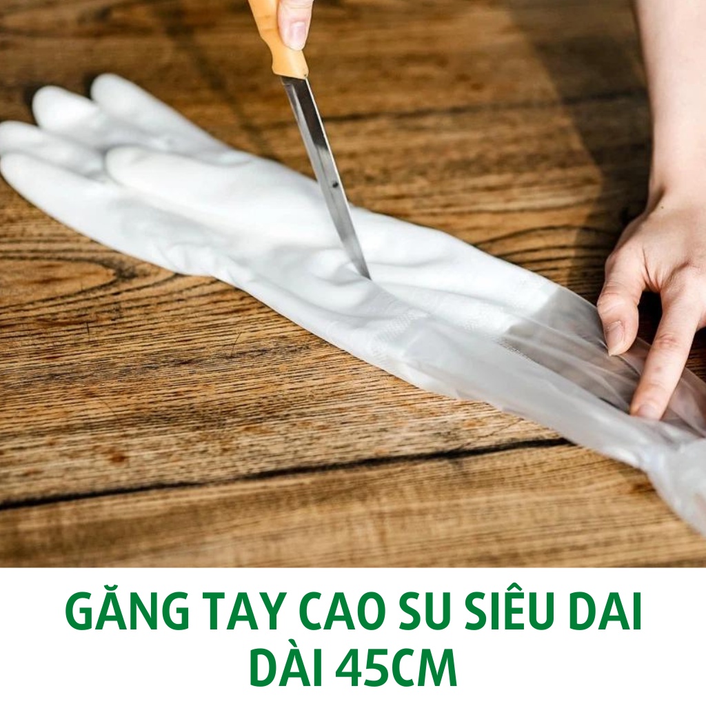 Găng tay cao su rửa chén bát đa năng siêu bền có chun lót nỉ