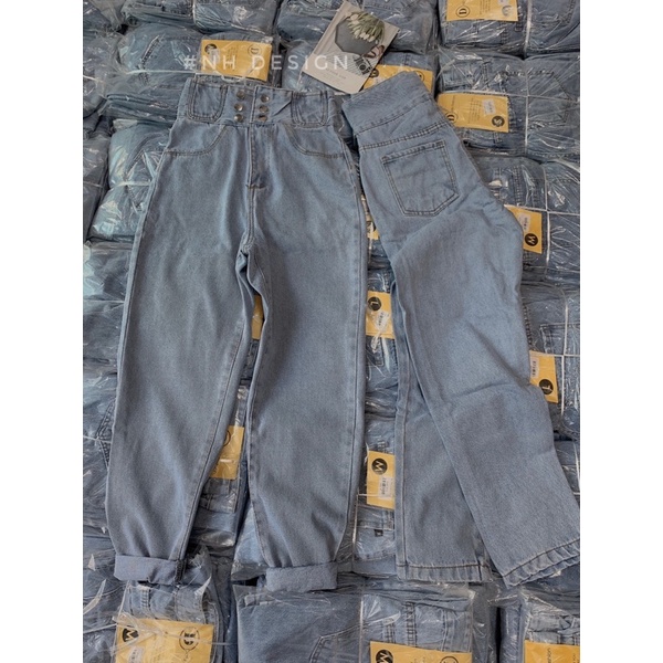 QUẦN BÒ JEANS BAGGY ĐAI CẠP 6 KHUY