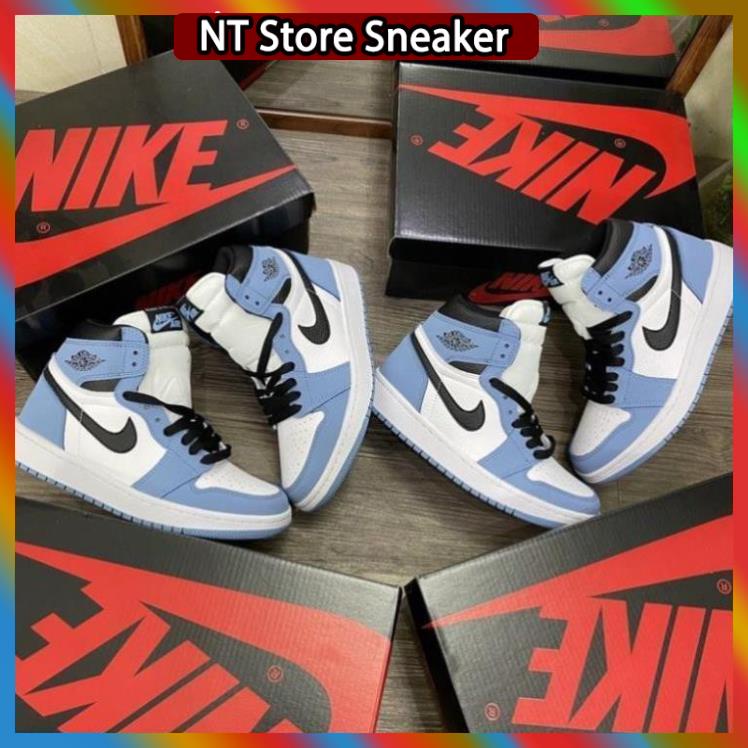 Giày 𝐉𝐨𝐫𝐝𝐚𝐧 𝐜ổ 𝐜𝐚𝐨 ⚡️𝐅𝐑𝐄𝐄 𝐒𝐇𝐈𝐏⚡️ Giày Sneaker JD1 Xanh Dương cổ cao nam nữ full box bill
