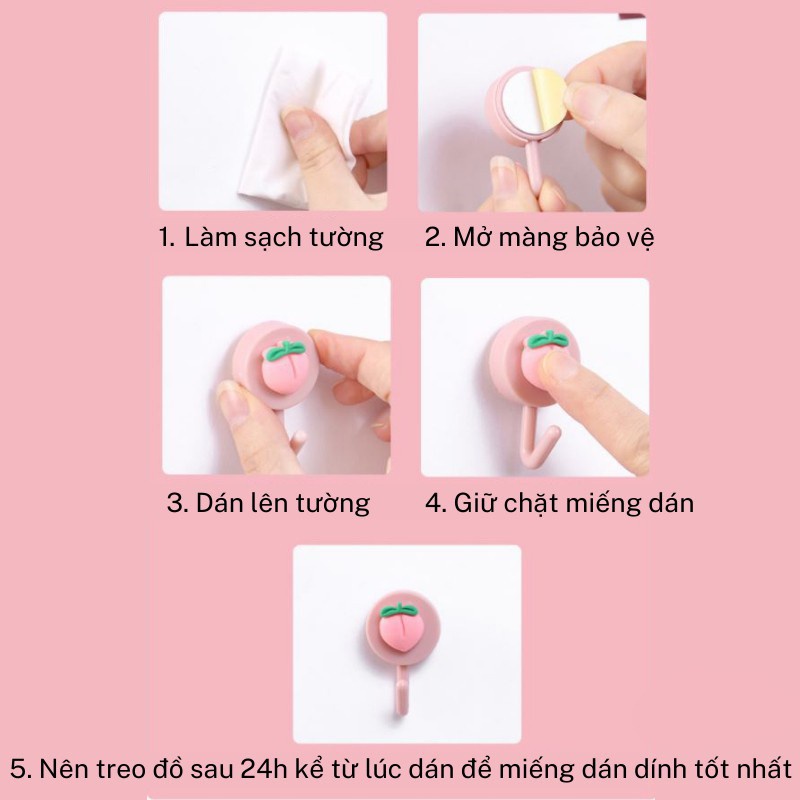 Móc dán tường đáng yêu - Móc dính tường siêu dính hoạt hình   Clovershop68