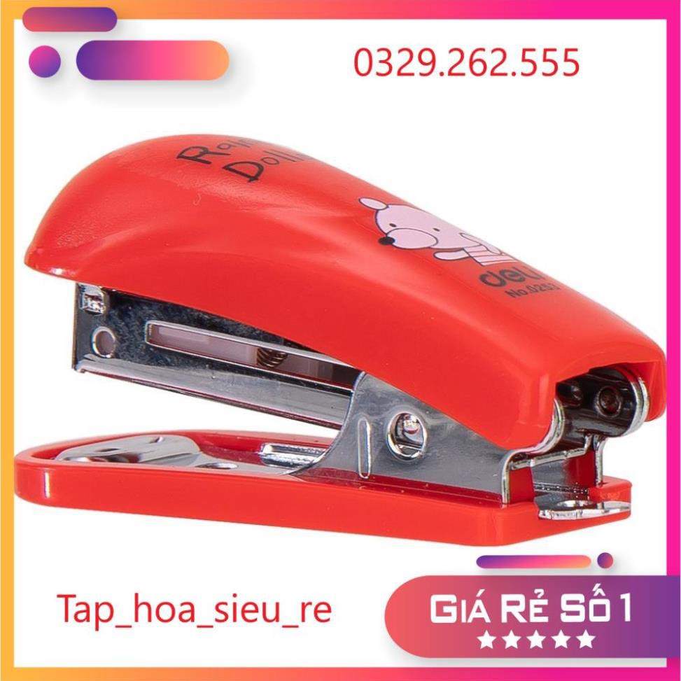 (Rẻ Vô địch) Dập ghim mini Deli , Đính kèm 1000 chiếc ghim 12 trang E0253