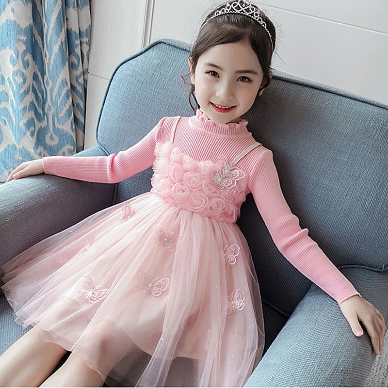 Đầm công chúa phong cách Tây Âu thời trang thu đông đáng yêu dành cho bé gái 3-5 - 6-7 - 8-9 Tuổi