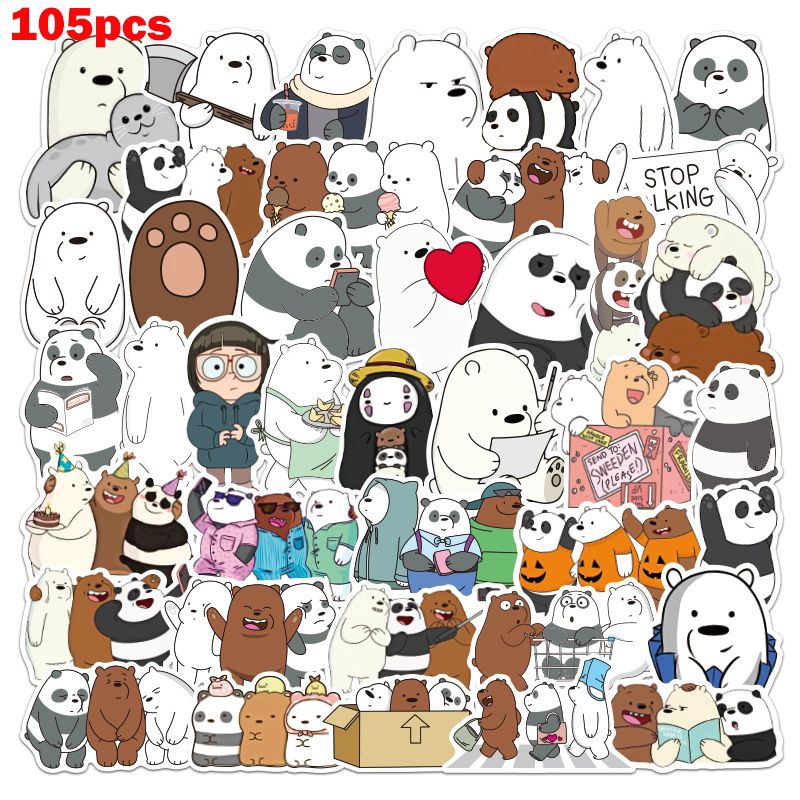 Set 105 Miếng Dán Kiểu Dáng Dễ Thương Chống Thấm Nước Trang Trí Đa Dụng Chất Lượng Cao