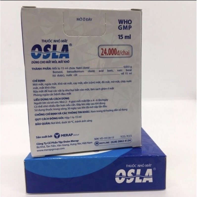 Nước nhỏ mắt Osla 15ml dùng cho mắt khô, mỏi mắt | BigBuy360 - bigbuy360.vn