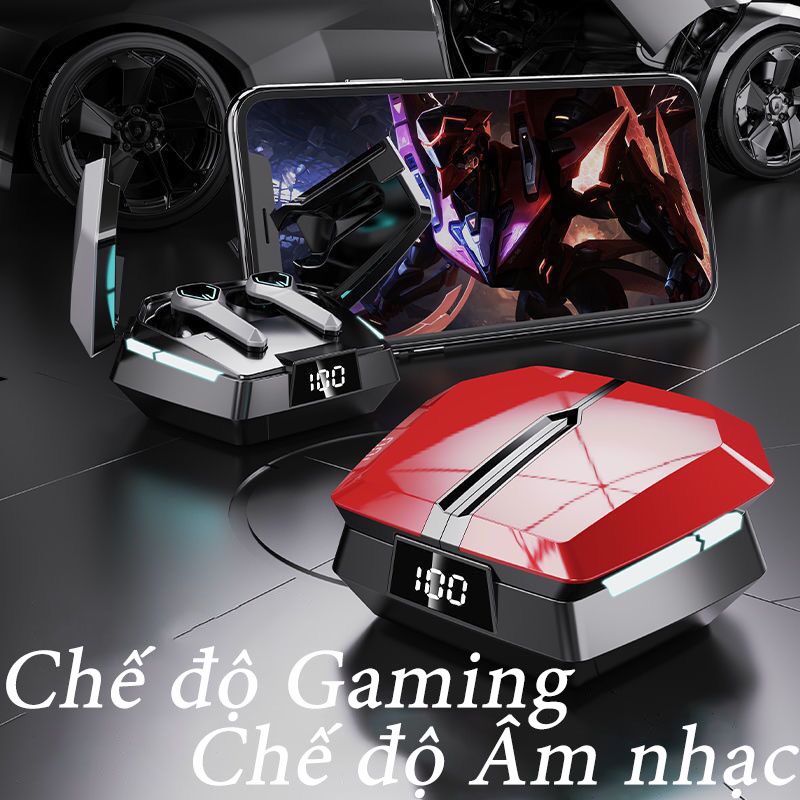 Tai Nghe Gaming Bluetooth 5.3 JX-10 TWS Tai Nghe Chơi Game Không Dây Có Mic Tai Nghe Nhét Tai Siêu Xe - Độ Trễ Cực Thấp