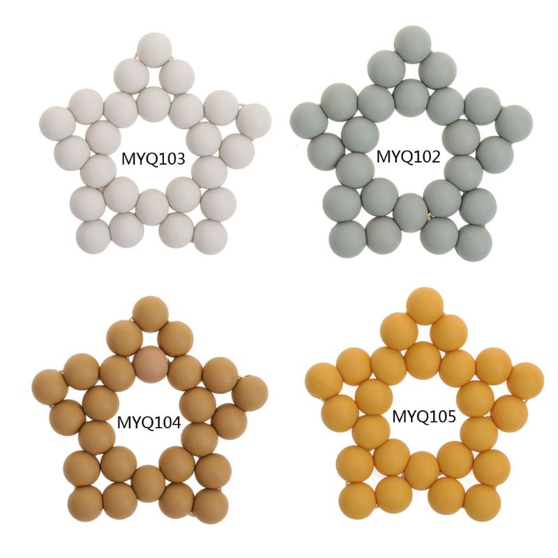 Đồ Chơi Vòng cổ Mặt Hình Ngôi Sao Bằng Silicone Không BPA Cho Bé Mọc Răng