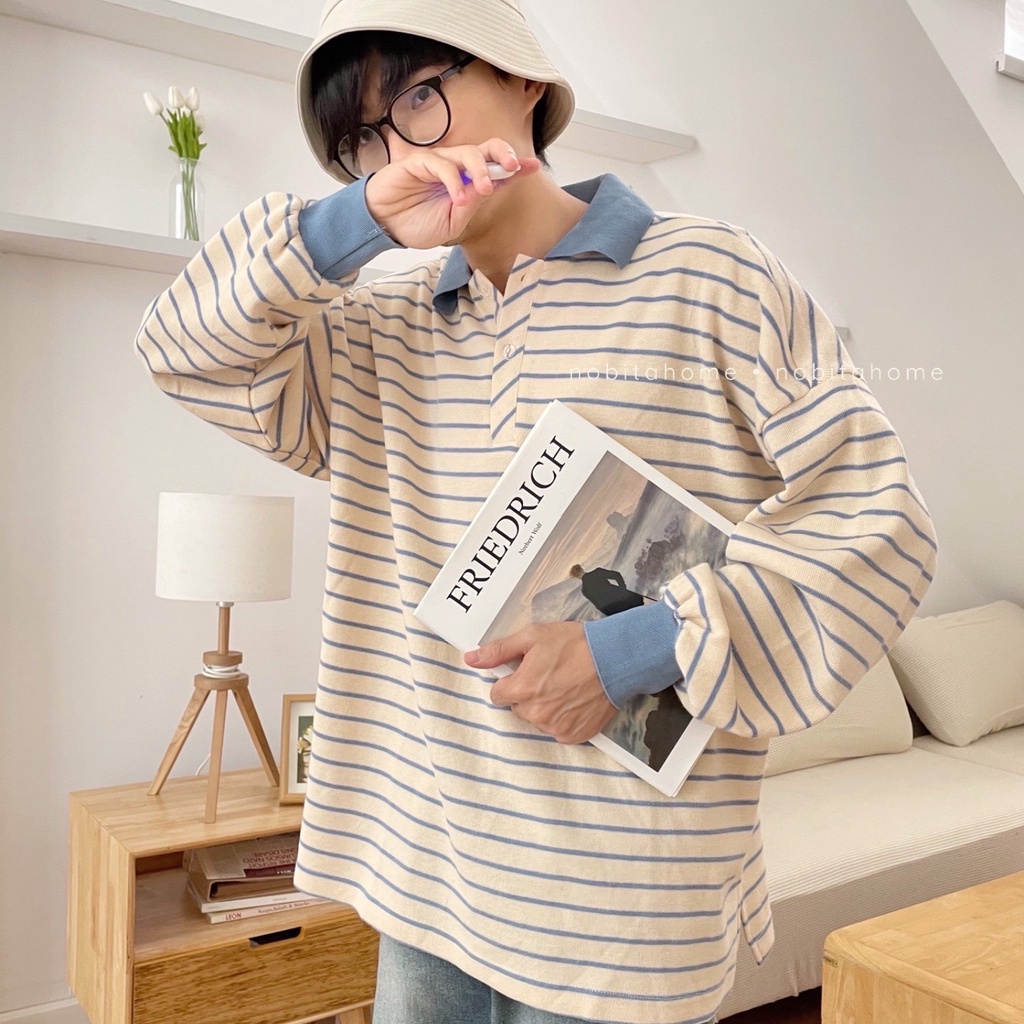 ÁO THUN TAY DÀI CỔ POLO KẺ SỌC BELFAST | BigBuy360 - bigbuy360.vn