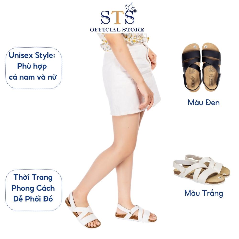 Giày Sandal Nam Nữ ,Dép Đế Trấu Quai Ngang Khóa Dán Unisex Birken ST21