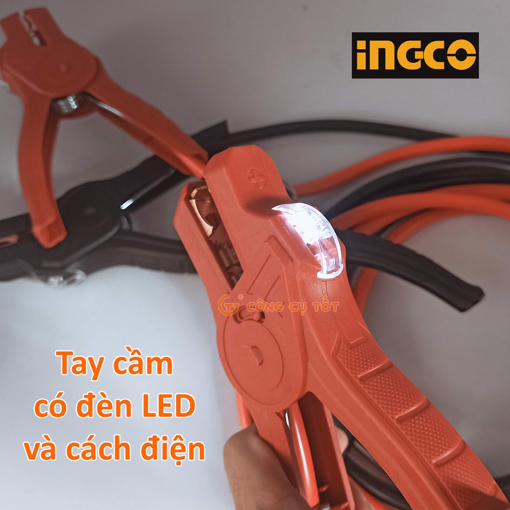 Dây câu bình ắc quy 600A dài 3m kẹp cách điện có LED INGCO HBTCP6008L