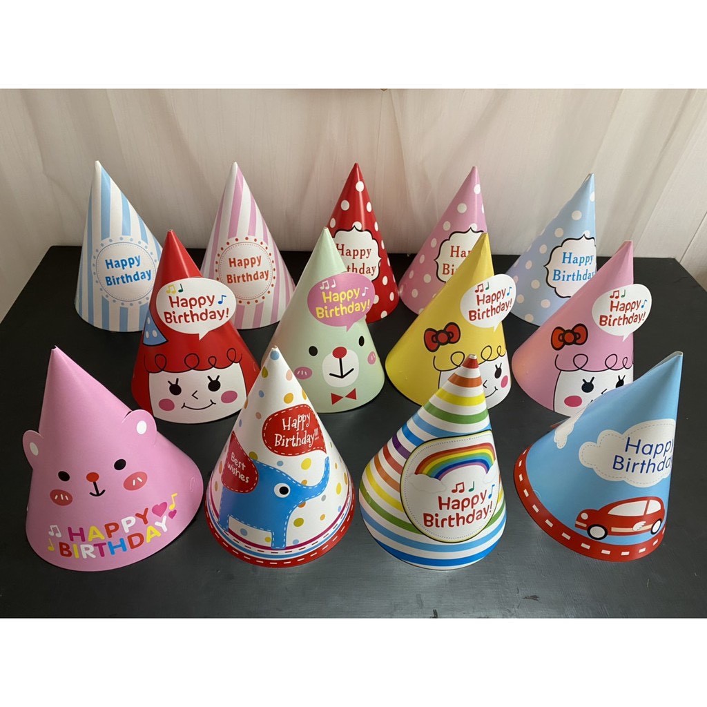 MŨ SINH NHẬT bé trai/gái kích thước cao 20cm, đường kính 15 cm