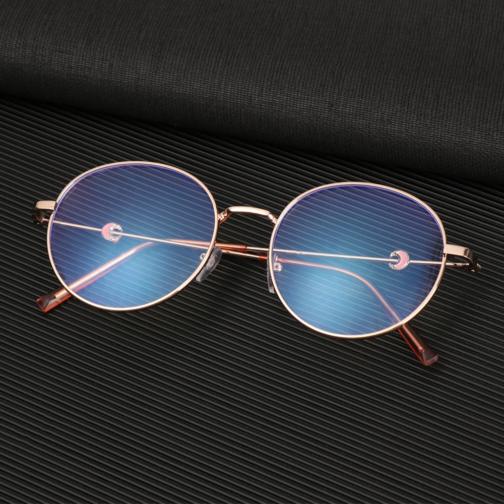Kính Mắt Gọng Kim Loại Tròn Siêu Nhẹ Chống Tia UV/Chống Tia UV/Chống Tia UV/Nhiều Màu Sắc