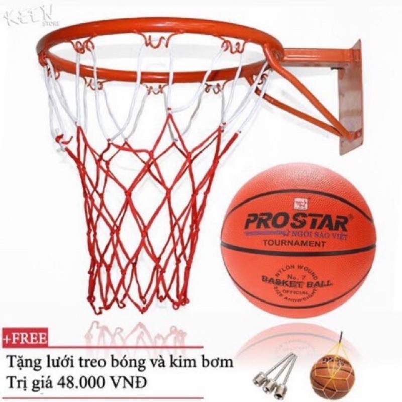 Combo vành bóng rổ 40cm kèm bóng rổ số 7- màu ngẫu nhiên