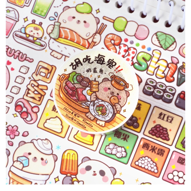 Cuộn băng keo washi hình gấu Nickey xinh xắn dễ thương