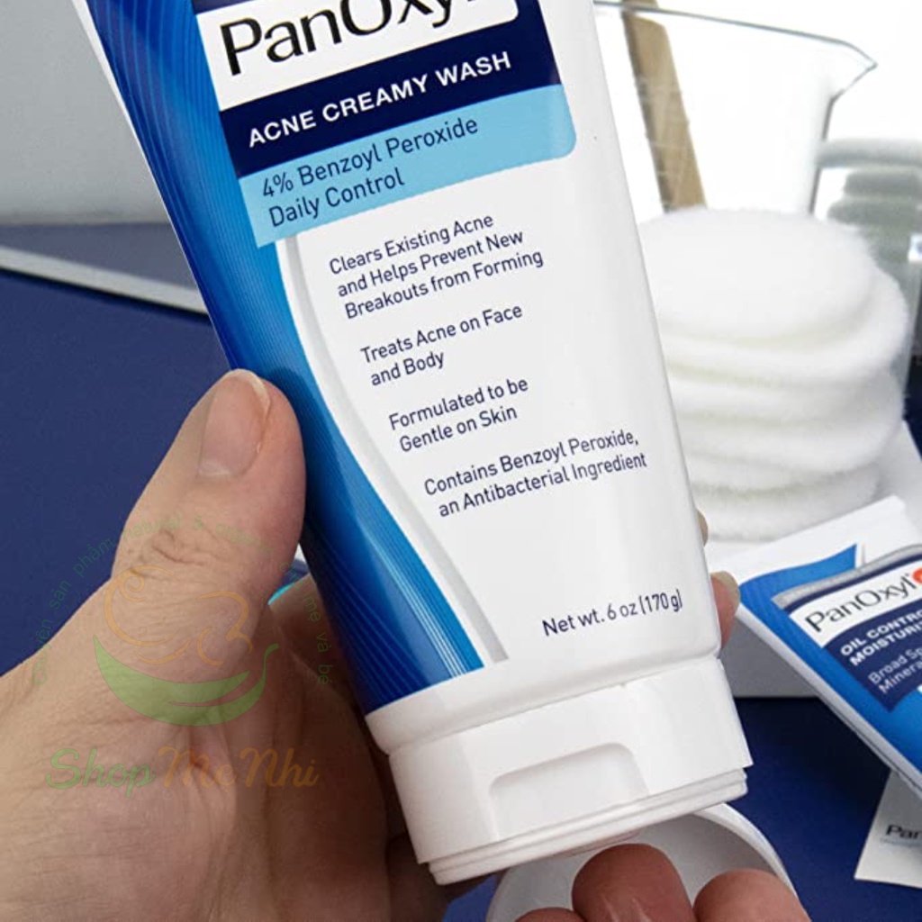 Sữa rửa mặt giảm mụn, kháng khuẩn PanOxyl acnes foaming wash 4% Benzoyl peroxide.