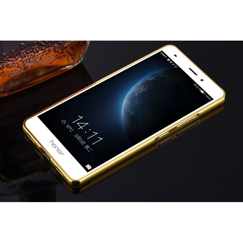 Ốp lưng viền kim loại lưng gương bóng cho Huawei Honor 5C, Gr5 mini.
