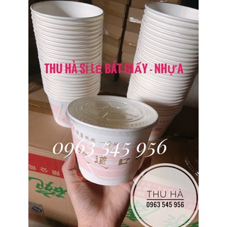 50 bát tô giấy 1000ml đựng bún phở, mì cay kèm nắp